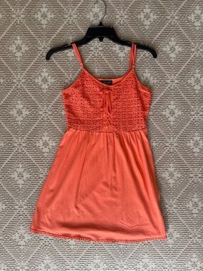 Topshop Coral Crochet Bodice Spaghetti Strap Camisole